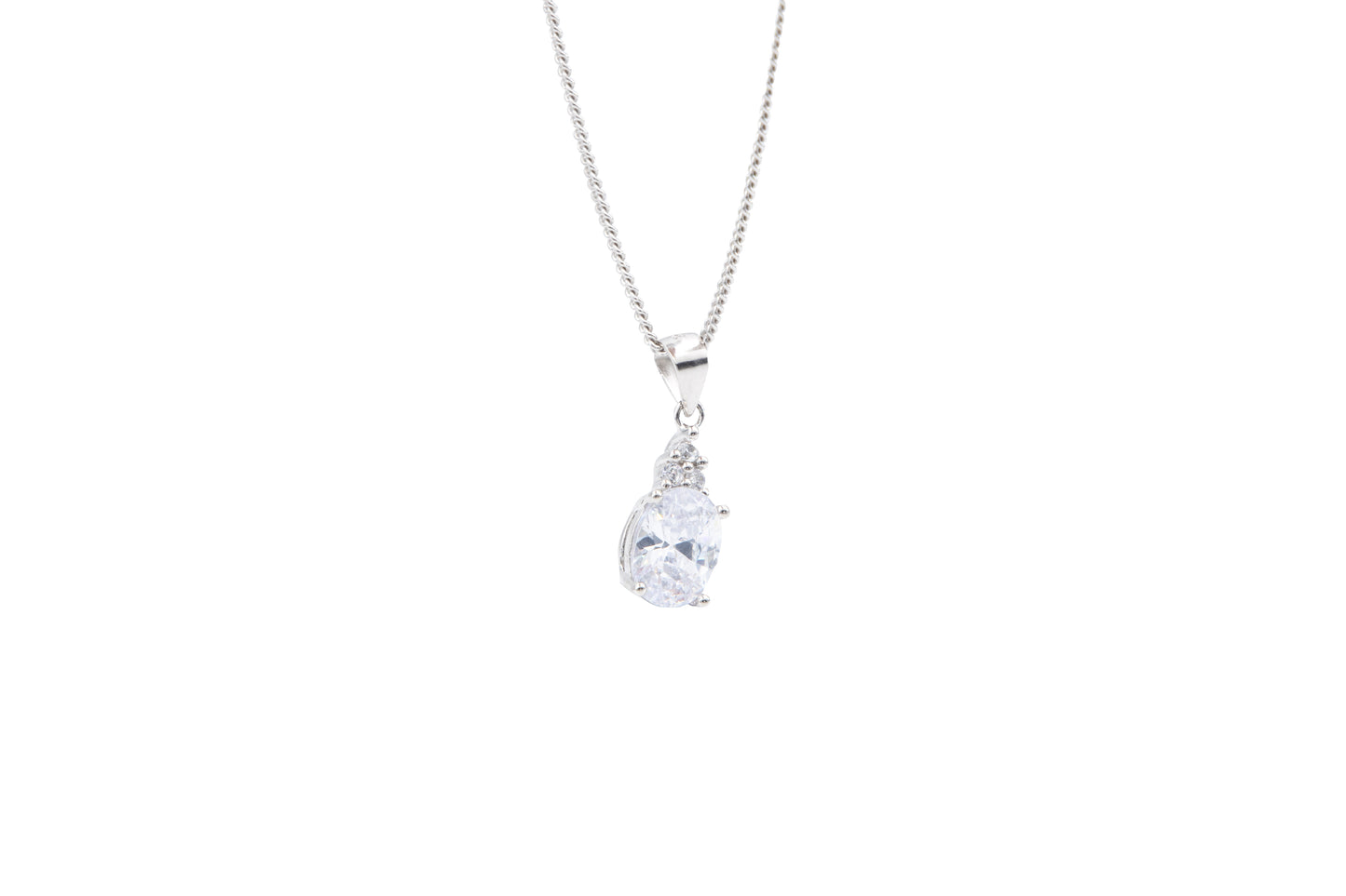 Bequasa Oval Cristallic Set, Weiss, Silber 925, Rhodiniert