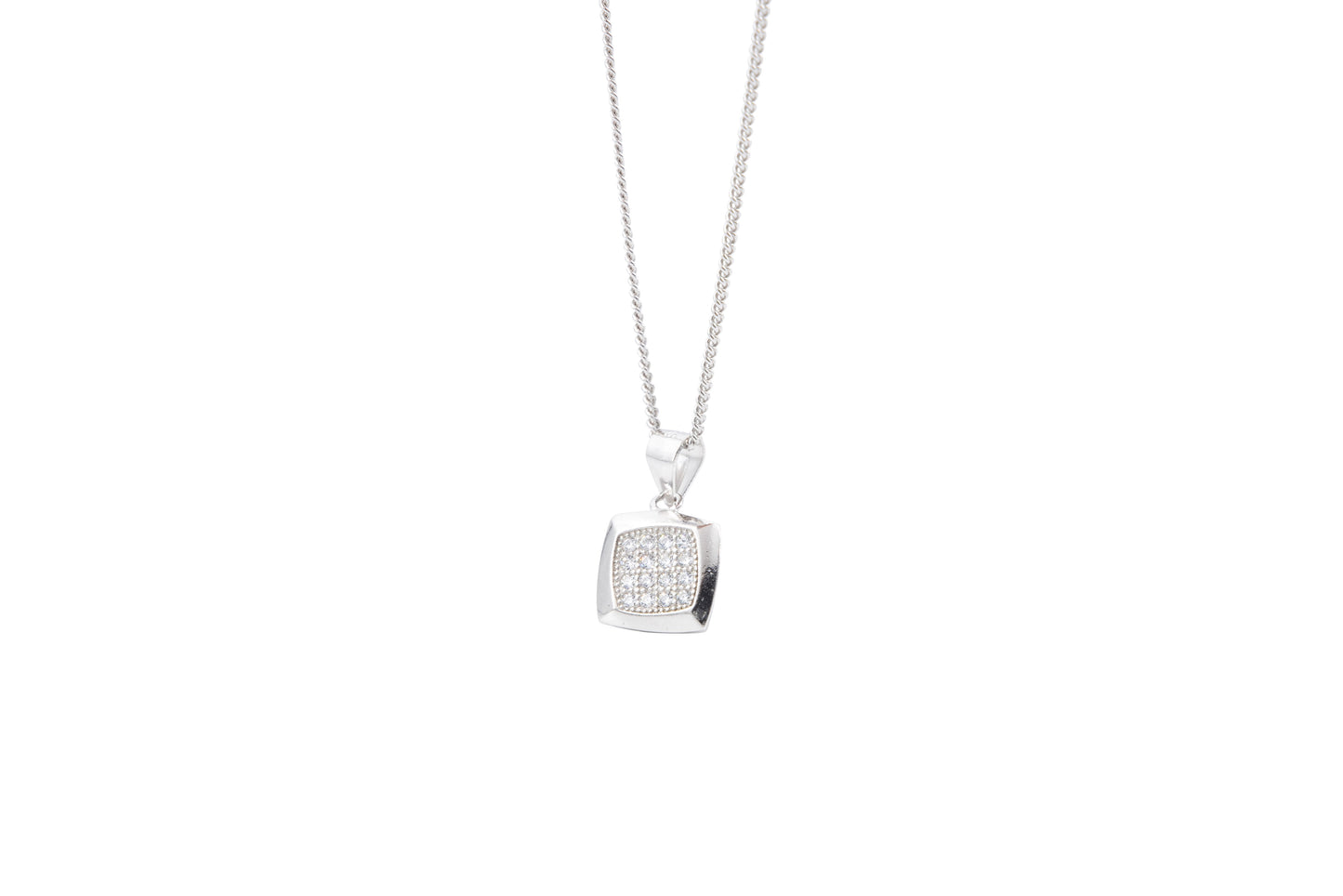 Bequasa Symbolic Quadrangle Set, Weiss, Silber 925, Rhodiniert