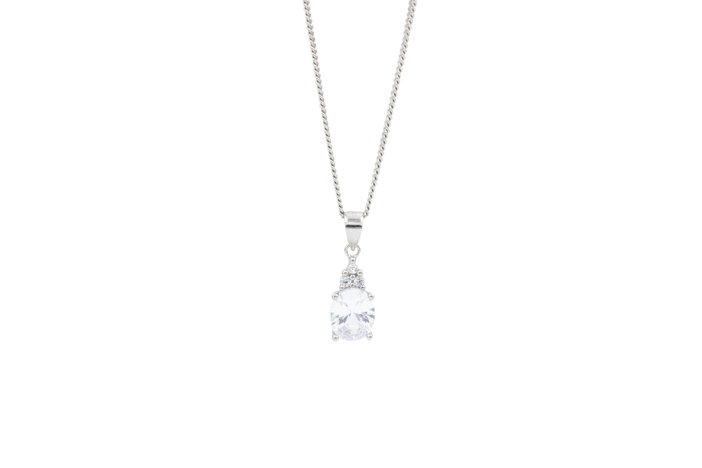 Bequasa Oval Cristallic Set, Weiss, Silber 925, Rhodiniert