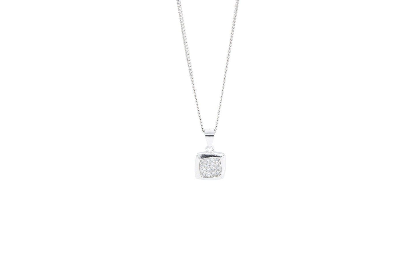 Bequasa Symbolic Quadrangle Set, Weiss, Silber 925, Rhodiniert