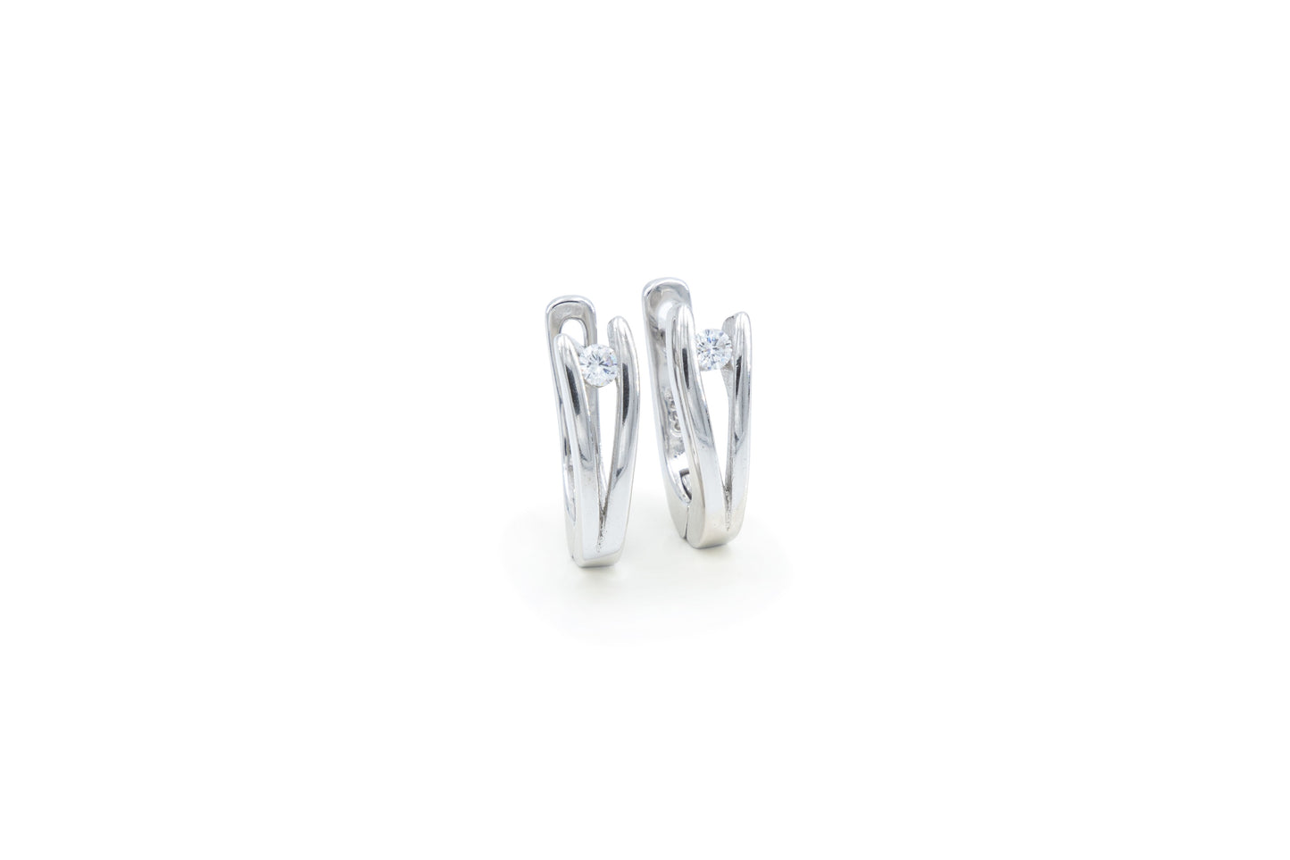 Bequasa Sparkling Fine Crystal Set, Weiss, Silber 925, Rhodiniert