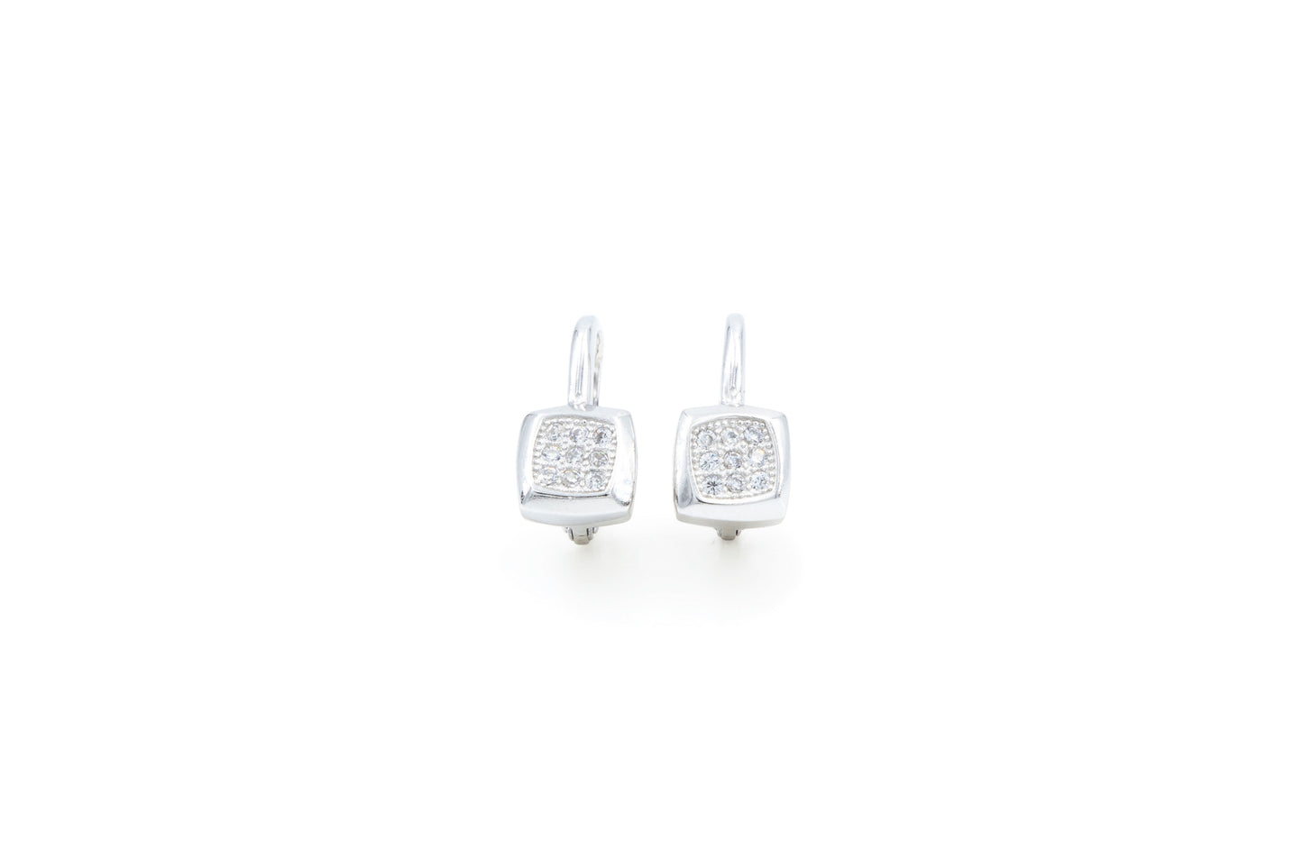 Bequasa Symbolic Quadrangle Set, Weiss, Silber 925, Rhodiniert