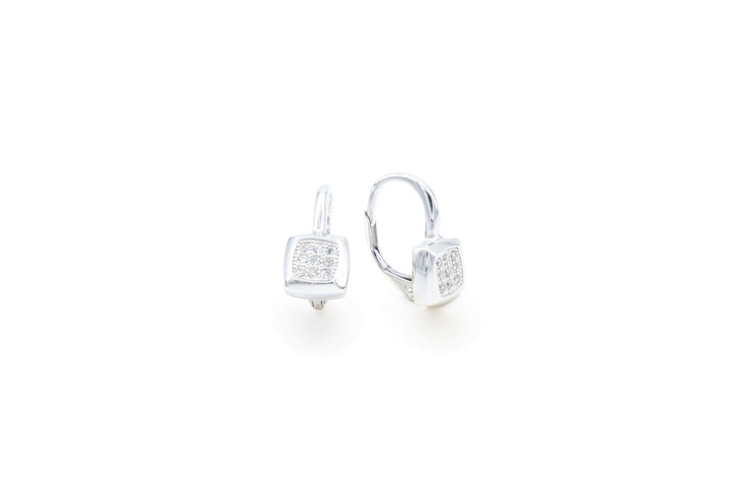 Bequasa Symbolic Quadrangle Set, Weiss, Silber 925, Rhodiniert
