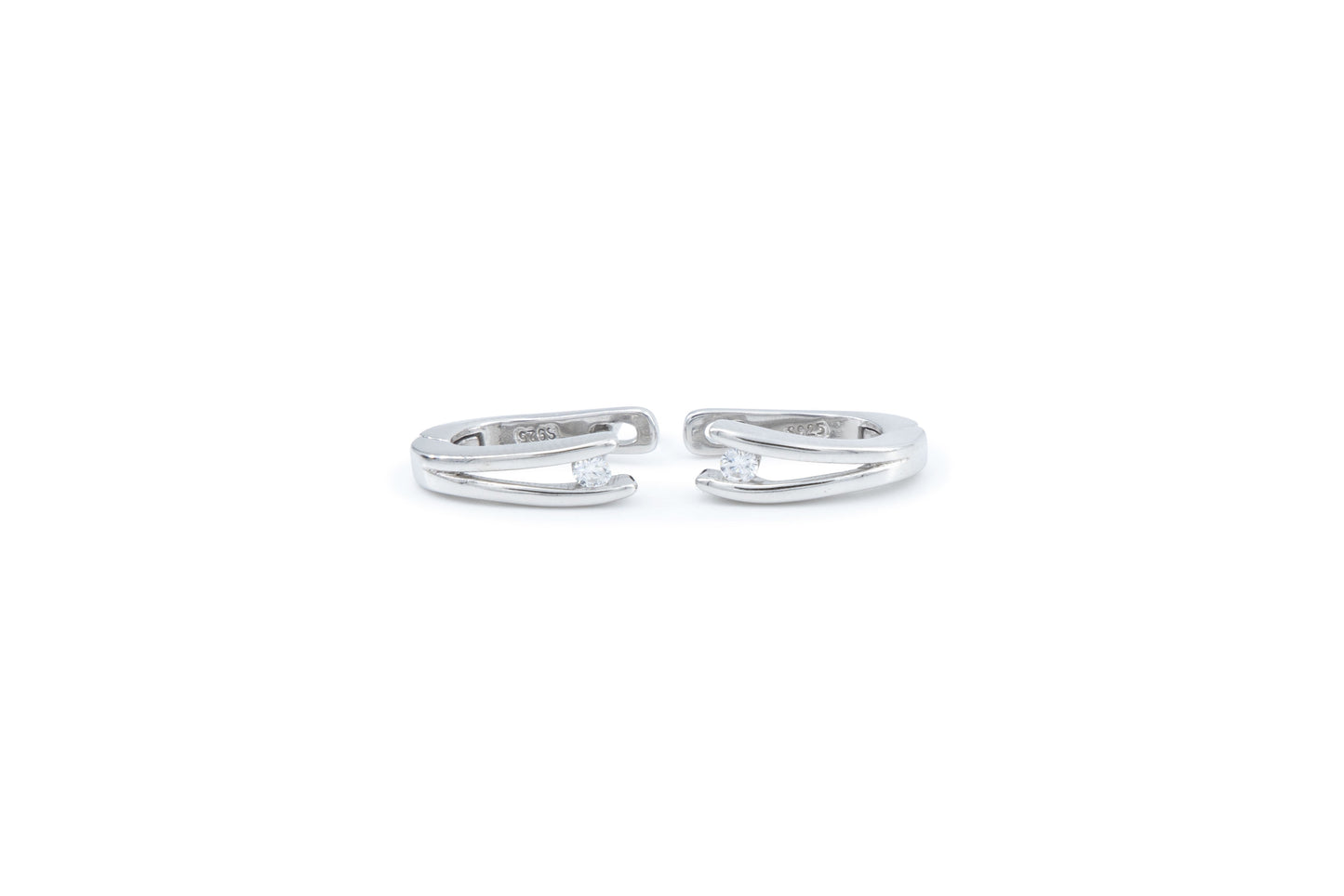 Bequasa Sparkling Fine Crystal Set, Weiss, Silber 925, Rhodiniert