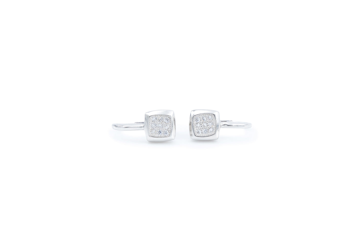 Bequasa Symbolic Quadrangle Set, Weiss, Silber 925, Rhodiniert