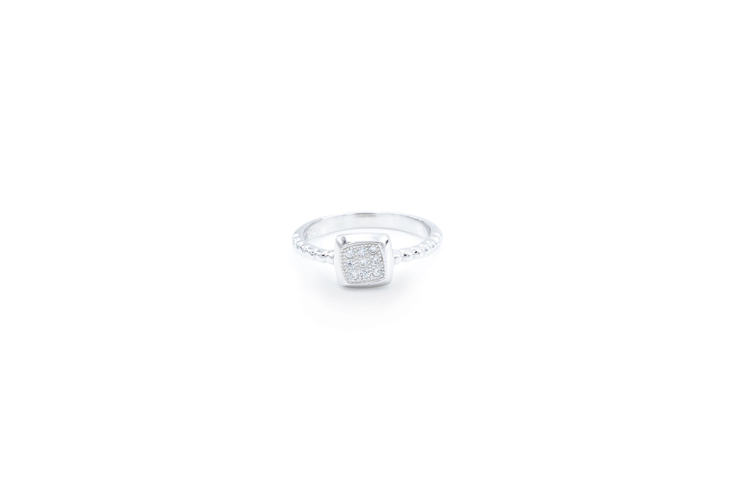 Bequasa Symbolic Quadrangle Set, Weiss, Silber 925, Rhodiniert