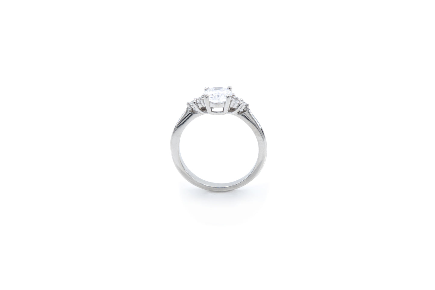 Bequasa Oval Cristallic Set, Weiss, Silber 925, Rhodiniert