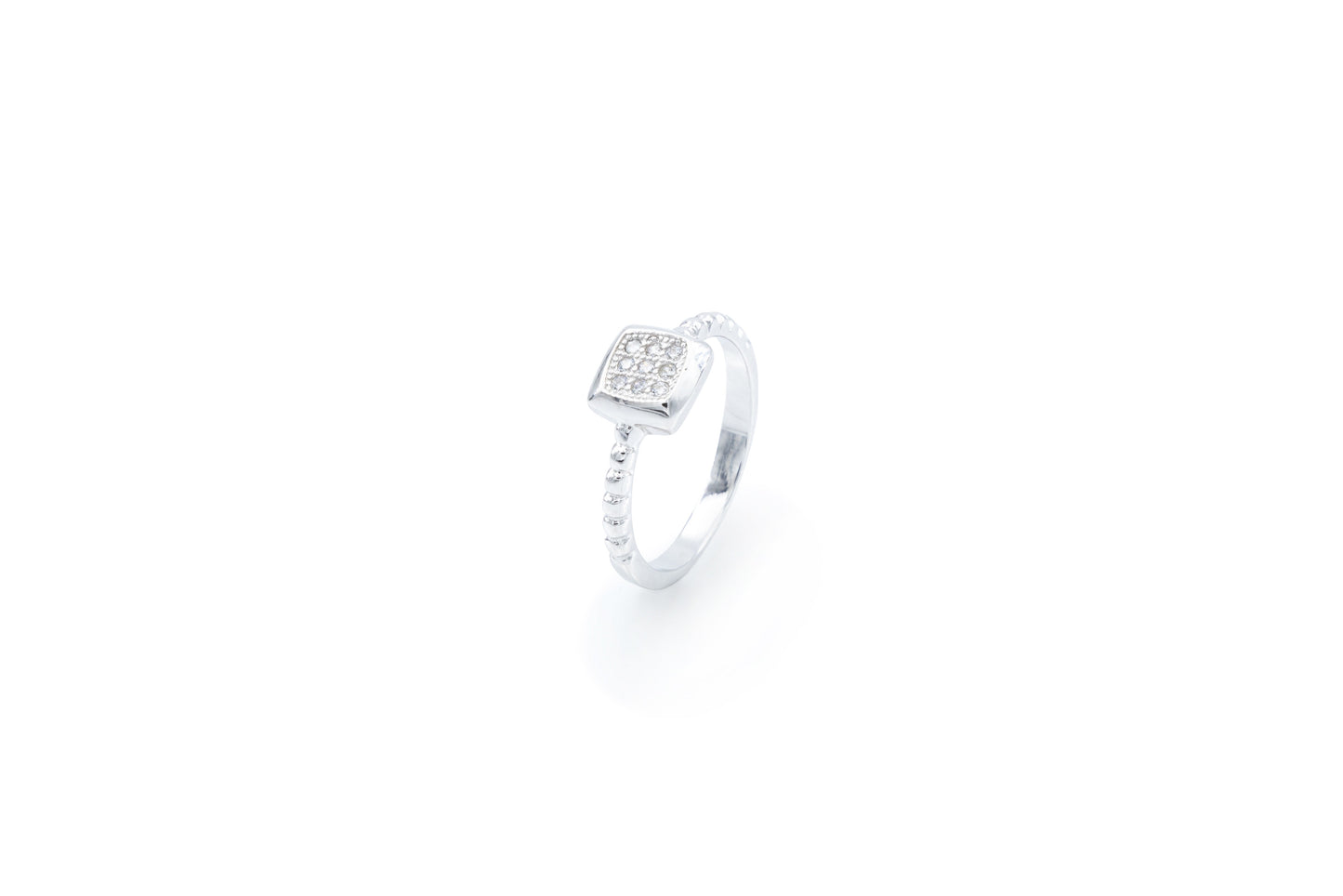 Bequasa Symbolic Quadrangle Set, Weiss, Silber 925, Rhodiniert