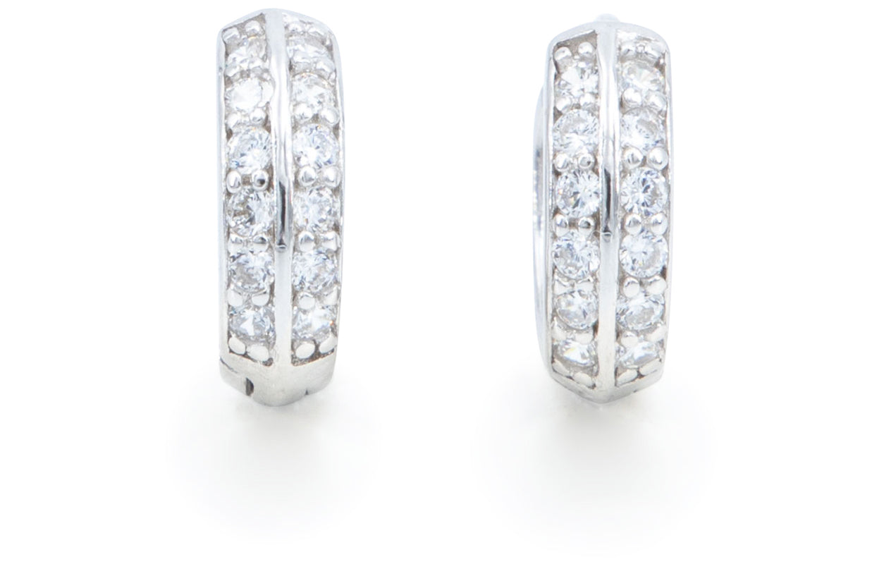 Bequasa Double-Faced Creolen, Silber 925, Rhodiniert
