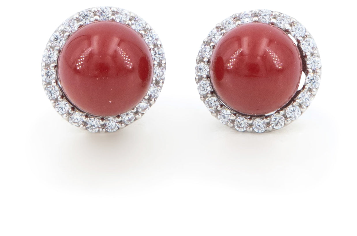 Bequasa Red Point Ohrringe, Silber 925, Rhodiniert