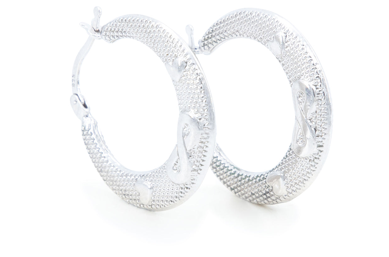 Bequasa Endless Creolen, Silber 925, Rhodiniert