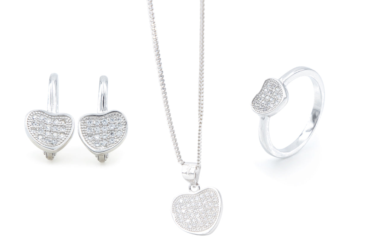 Bequasa Soft-Heart Set, Weiß, Rhodiniert