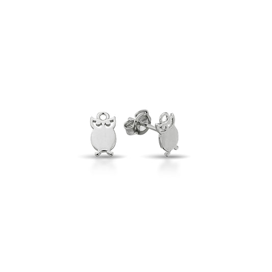 Bequasa Attract Owl Ohrringe, Silber 925, Rhodiniert