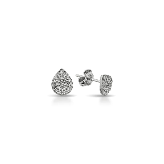 Bequasa Crystal Waterdrop Ohrringe, Silber 925, Rhodiniert
