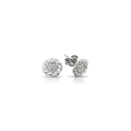 Bequasa Crystal Rose Ohrringe, Silber 925, Rhodiniert