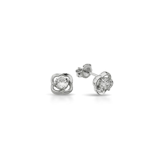 Bequasa Attract Rose Ohrringe, Silber 925, Rhodiniert