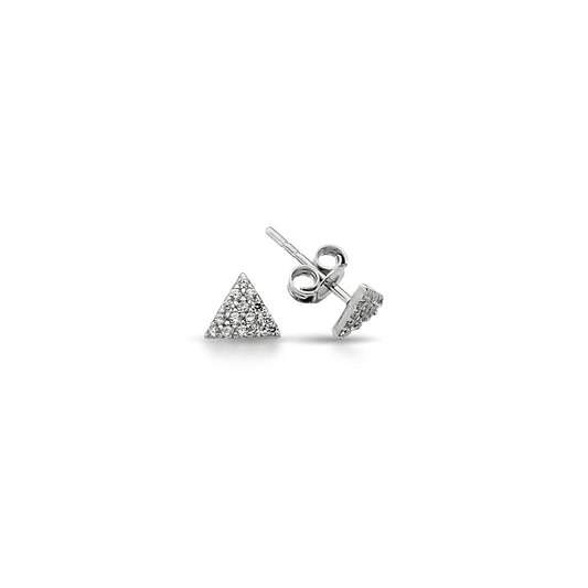 Bequasa Crystal Pyramid Ohrringe, Silber 925, Rhodiniert