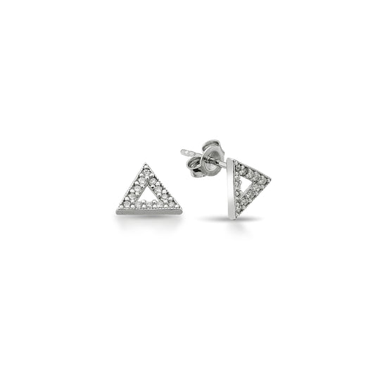 Bequasa Crystallic Triangles Ohrringe, Silber 925, Rhodiniert