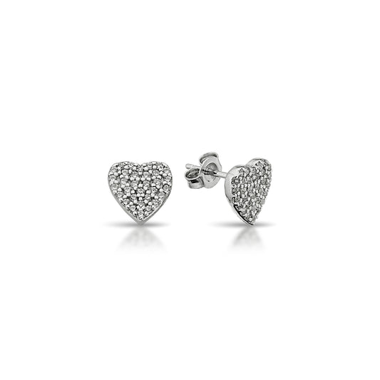Bequasa Crystal Love Ohrringe, Silber 925, Rhodiniert