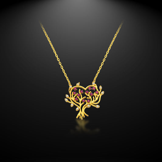 Bequasa Creativity Tree Halskette, Silber 925, Rhodiniert