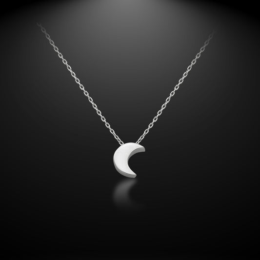 Bequasa Creativity Moon Halskette, Silber 925, Rhodiniert