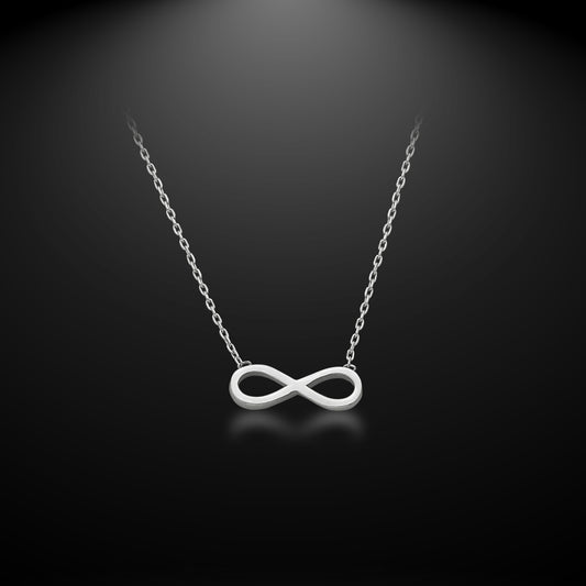 Bequasa Infinity Halskette, Silber 925, Rhodiniert