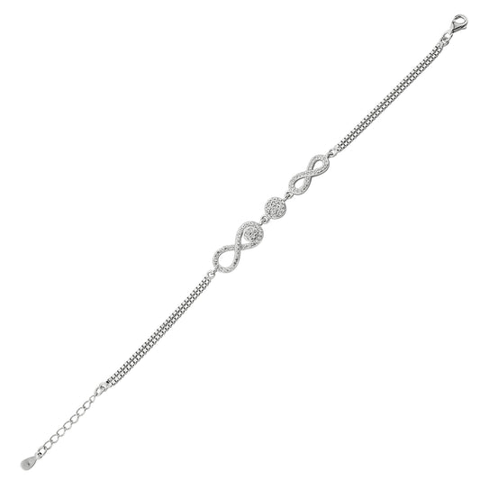 Bequasa Eternity Armkette, Silber 925, Rhodiniert