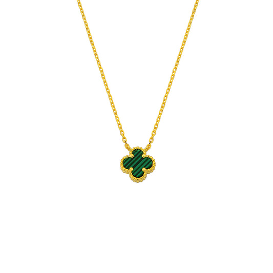 Bequasa Green Charm Halskette, Silber 925, Rhodiniert