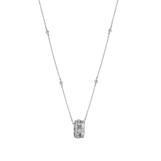 Bequasa Crystallic Ring Halskette, Silber 925, Rhodiniert