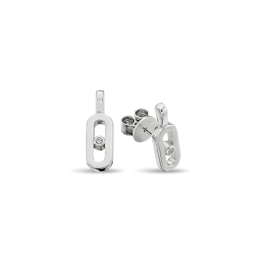 Bequasa Silber Eyes Ohrringe, Silber 925, Rhodiniert