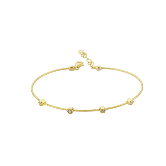 Bequasa Bumble Bee Armband, Silber 925, Rhodiniert
