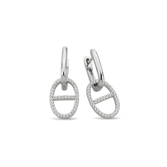 Bequasa Crystal Drop Ohrringe, Silber 925, Rhodiniert