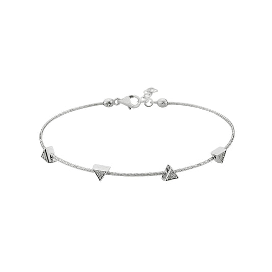 Bequasa Pyramids Armkette, Silber 925, Rhodiniert