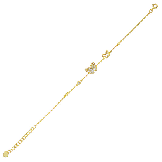 Bequasa Butterfly Love Armband, Silber 925, Rhodiniert