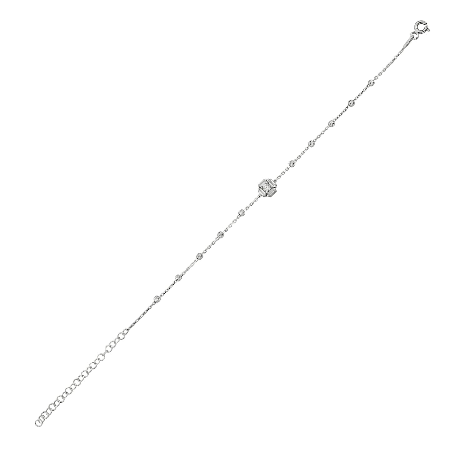 Bequasa Diamond Core Armband, Silber 925, Rhodiniert