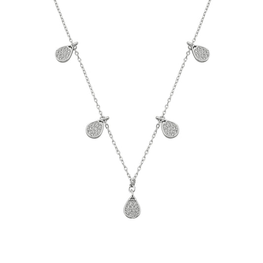 Bequasa Creativity Chip Halskette, Silber 925, Rhodiniert