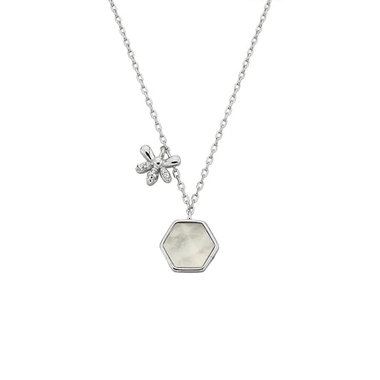 Bequasa Creativity Bee Halskette, Silber 925, Rhodiniert