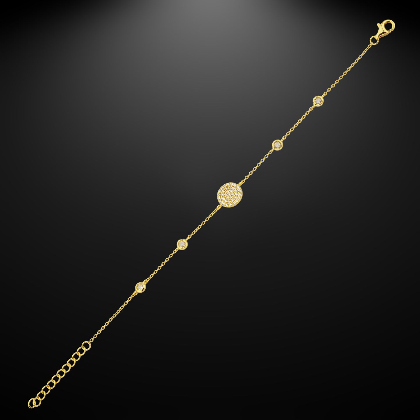 Bequasa Golden Locket Armband, Silber 925, Rhodiniert