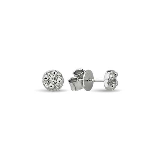 Bequasa Crystall Fleck Ohrringe, Silber 925, Rhodiniert