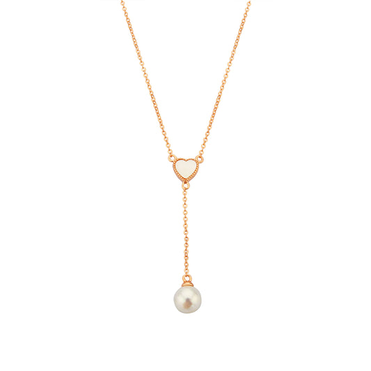 Bequasa Gold Creativity Pearl Halskette, Silber 925, Rhodiniert