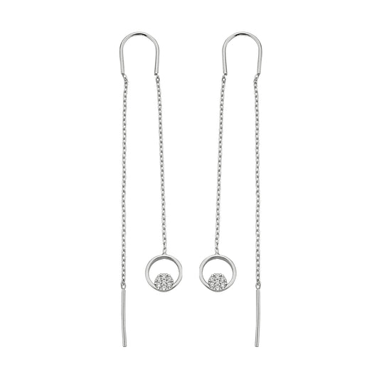 Bequasa Crystal Flutter Silver Ohrringe, Silber 925, Rhodiniert