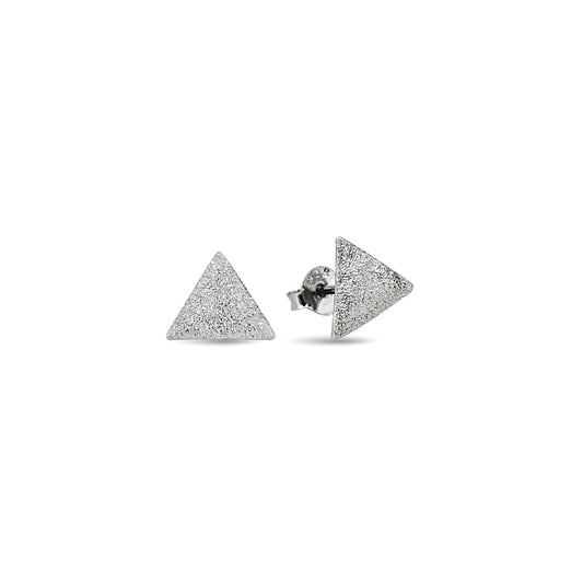 Bequasa Glitter Triangle Ohrringe, Silber 925, Rhodiniert