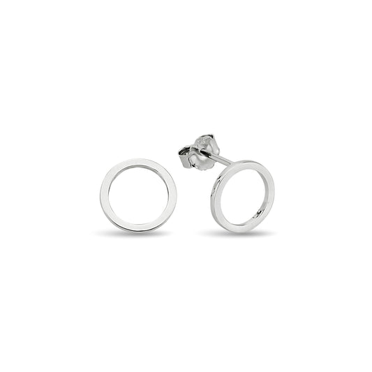 Bequasa Simplistic Circles Ohrringe, Silber 925, Rhodiniert