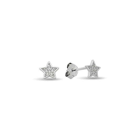 Bequasa Shinny Stars Ohrringe, Silber 925, Rhodiniert