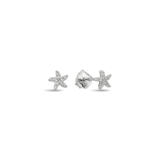 Bequasa Twinkle Starfish Ohrringe, Silber 925, Rhodiniert