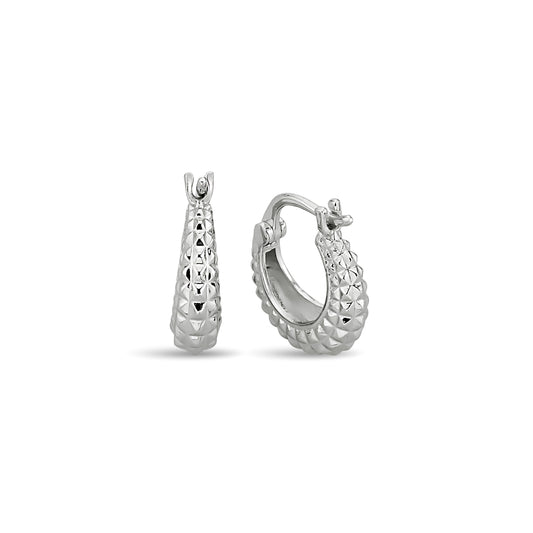 Bequasa Glitter Canoe Ohrringe, Silber 925, Rhodiniert