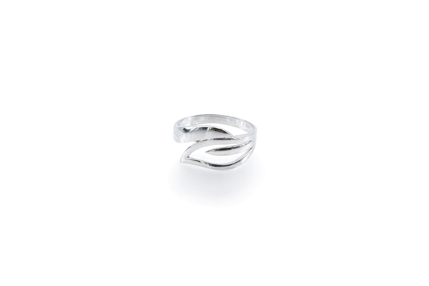 Bequasa Symbolic Leaf Ring, Silber 925, Rhodiniert