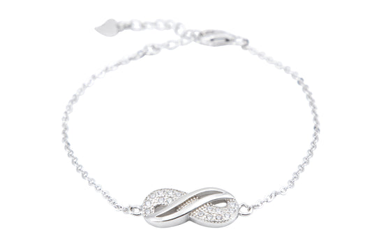 Bequasa Infinity Armkette, Silber 925, Rhodiniert