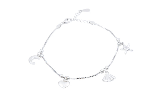 Bequasa Ocean Night Armreif, Silber 925, Rhodiniert