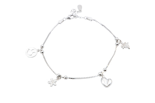 Bequasa Emojis Armband, Silber 925, Rhodiniert